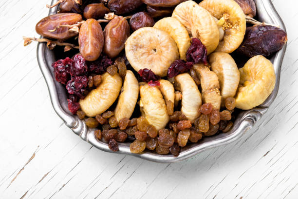 Dish with oriental sweets, dates and figs